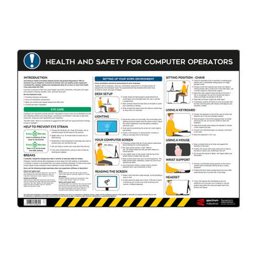Centurion Safety Poster: Health & Safety for Computer Operators - PVC Poster (594 x 420mm)