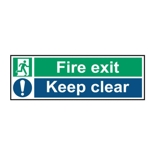 Centurion Fire exit keep clear - Self Adhesive PP (450 x 150mm) - Min Order 2