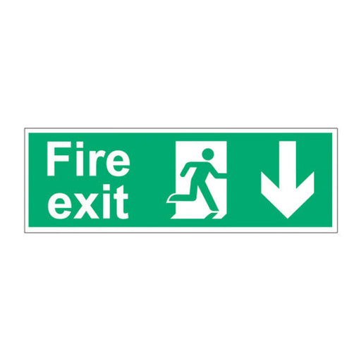 Centurion Fire Exit (Man arrow down) - SAV (450 x 150mm) - Min Order 2