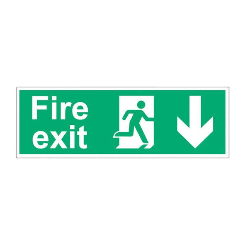 Centurion Fire Exit (Man arrow down) - SAPP (450 x 150mm) - Min Order 2