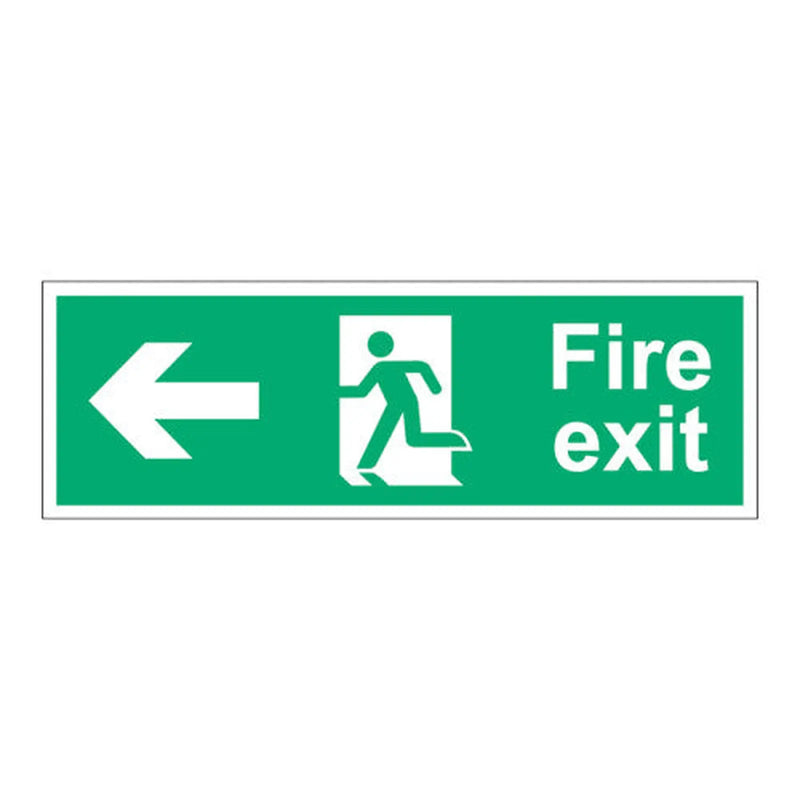 Centurion Fire Exit (Man arrow left) - SAPP (450 x 150mm) - Min Order 2