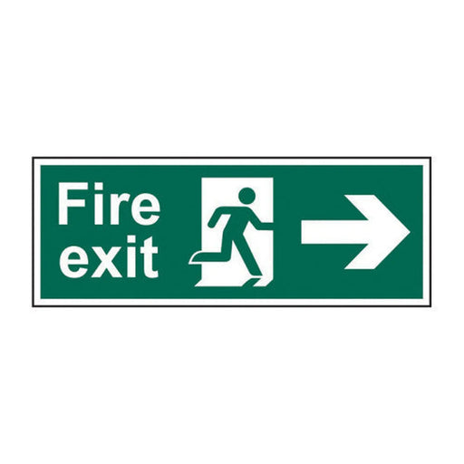 Centurion Fire exit (Man arrow right) - SAV (450 x 150mm) - Min Order 2