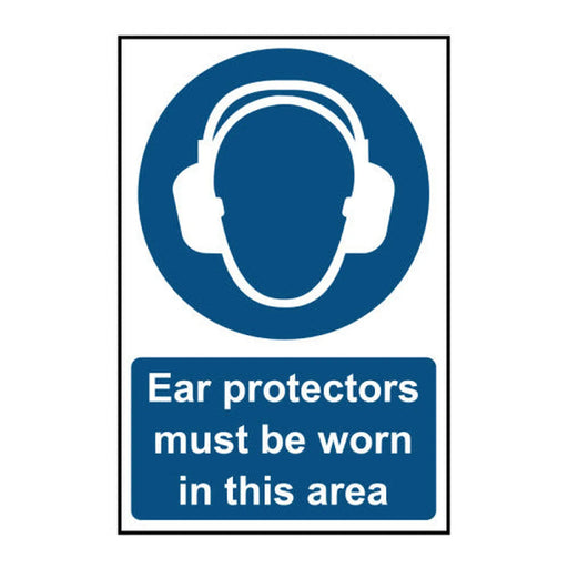 Centurion Ear protectors must be worn in this area - Self Adhesive PP (400 x 600mm)