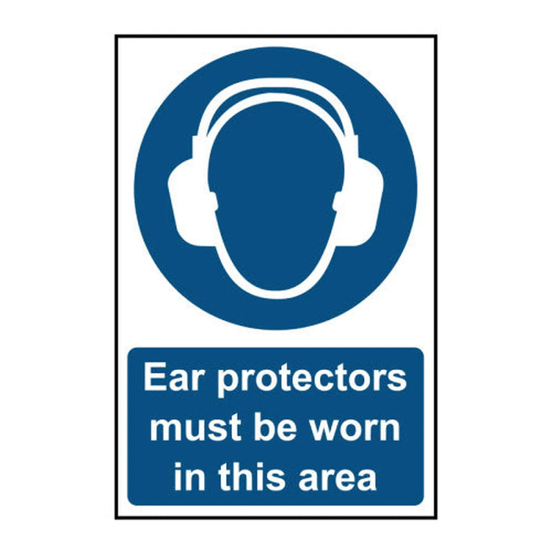 Centurion Ear protectors must be worn in this area - Self Adhesive PP (400 x 600mm)