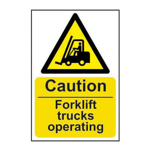 Centurion Caution fork lift trucks operating - Self Adhesive PP (400 x 600mm)