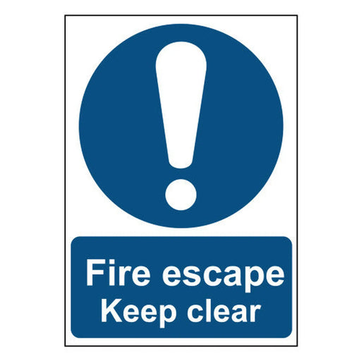 Centurion Fire escape Keep clear - PP (148 x 210mm) - Min Order 4