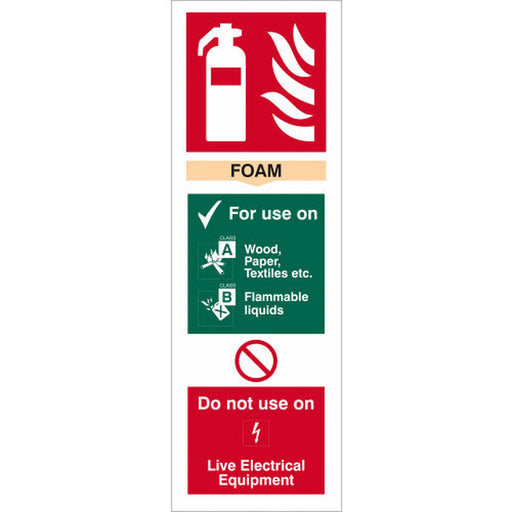 Centurion Foam Fire Extinguisher Sign - 1.2mm Recyclable Polypropylene - W300mm x H100mm - Min Order 4