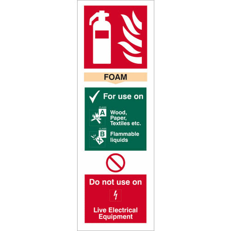 Centurion Foam Fire Extinguisher Sign - 1.2mm Recyclable Polypropylene - W300mm x H100mm - Min Order 4
