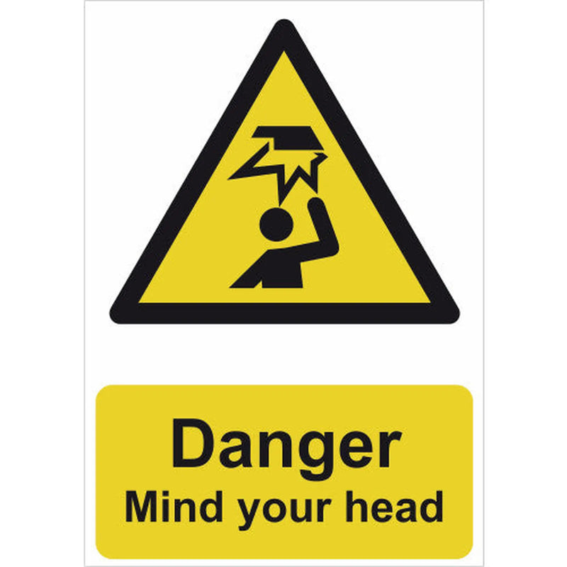 Centurion 'Danger Mind Your Head', Self Adhesive Vinyl (148mm x 210mm) - Min Order 4