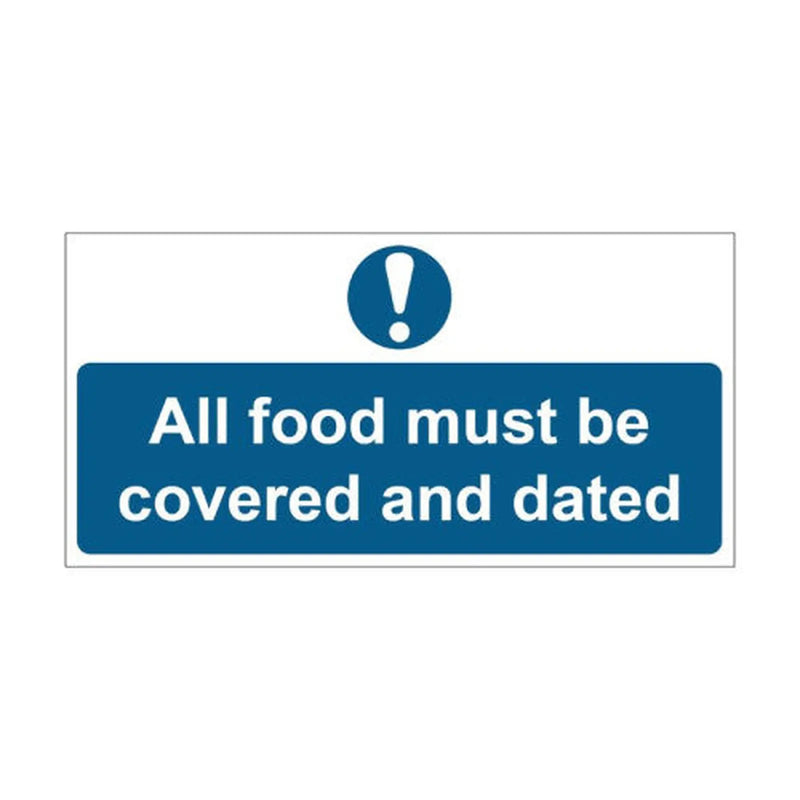 Centurion All Food Must Be Covered And Dated - SAV (200 x 100mm) - Min Order 4