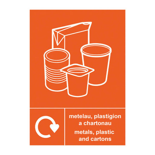 Centurion Recycling Welsh / English: Metals, plastic and cartons - ACP (297 x 420mm)