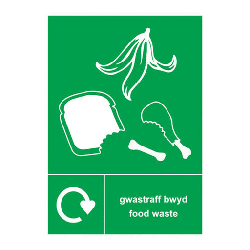 Centurion Recycling Welsh / English: Food waste - SAV (210 x 297mm - Min Order 2