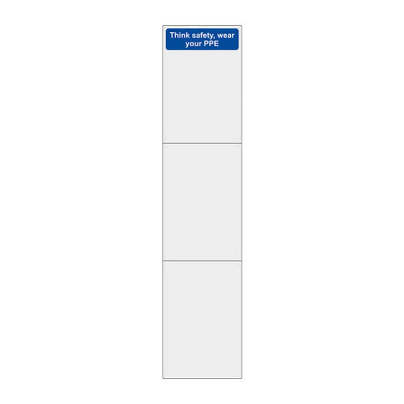 Centurion Large Safety Mirror Set - Think Safety, Wear Your PPE - Overall W400mm x H1800mm