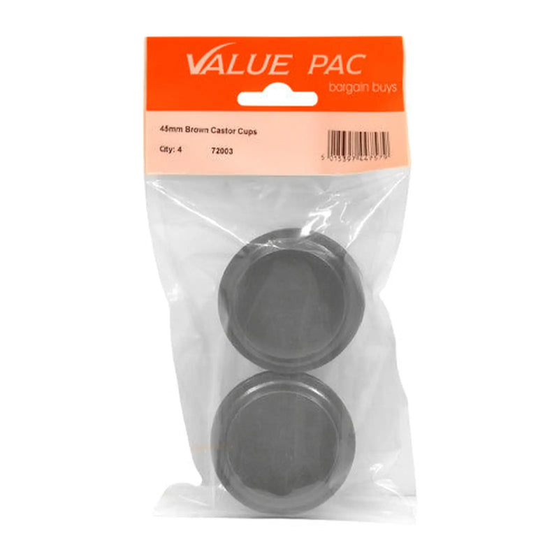 Centurion 45mm Brown Castor Cups - Pack of 10