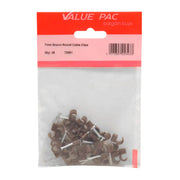 Centurion 7mm Brown Round Cable Clips - Pack of 10