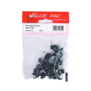 Centurion 7mm Black Round Cable Clips - Pack of 10