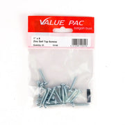 Centurion 1" x 8 ZP Pan Head Self Tapping Screws 22pk - Pack of 10