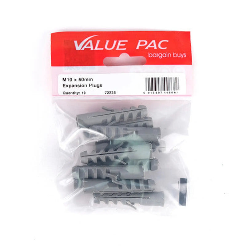 Centurion M10 x 50mm Nylon Rimless Expansion Plugs (Pack of 10)