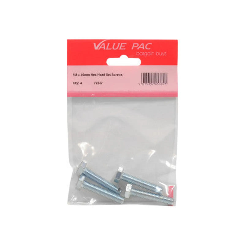 Centurion M8 x 40mm Hex Head Set Screws (Pack of 4) - Pack of 10