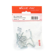 Centurion M4 x 25mm ZP Machine Screws & Nuts CSK - Pack of 10