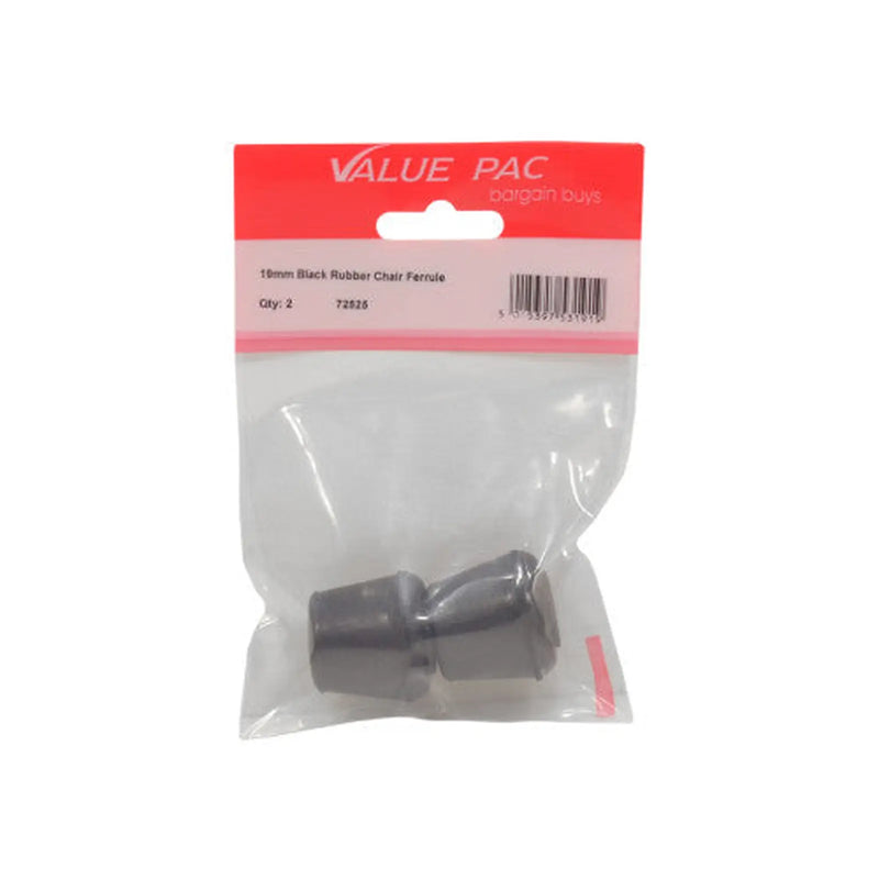 Centurion 19mm Black Rubber Chair Ferrule 2pk - Pack of 10