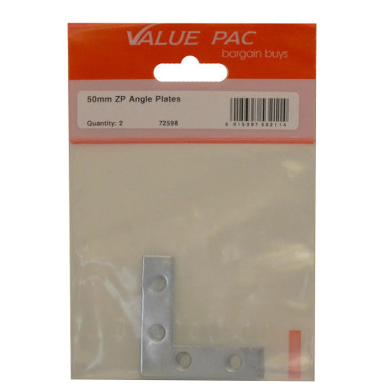 Centurion 50mm ZP Angle Plates 2pk - Pack of 10
