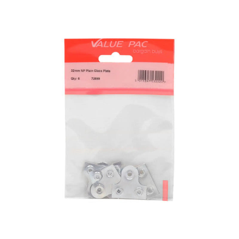 Centurion 32mm NP Plain Glass Plate 6pk - Pack of 10