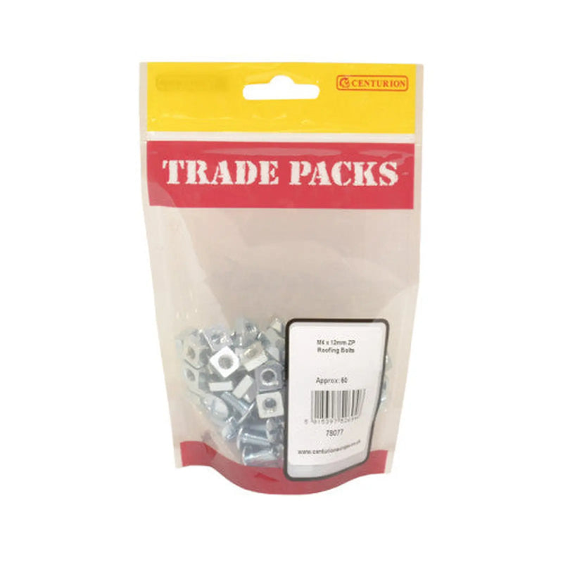 Centurion Roofing Bolts - Zinc Plated - M6 x 12mm - (60 PK) - Pack of 5