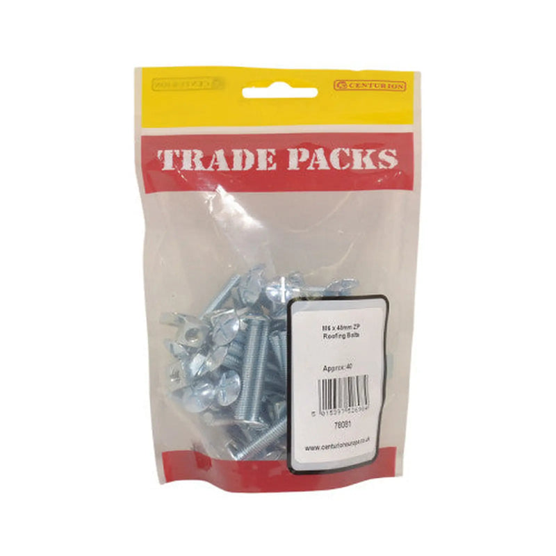 Centurion Roofing Bolts - Zinc Plated - M6 x 40mm - (40 PK) - Pack of 5