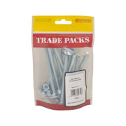 Centurion Cup Square Carriage Bolts & Nuts - Zinc Plated - M8 x 100mm - (12 - Pack of 5