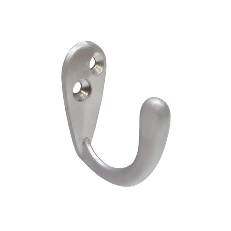 Centurion 50mm Die Cast Single Wardrobe Hook - Satin Chrome - Pack of 20
