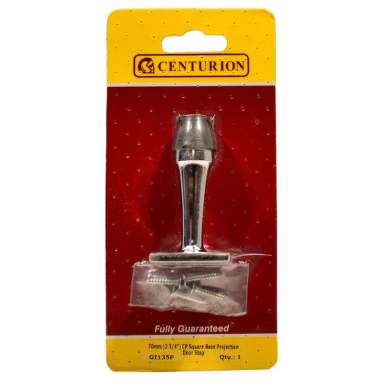 Centurion 70mm (2 3/4") CP Square Base Projection Door Stop - Pack of 5