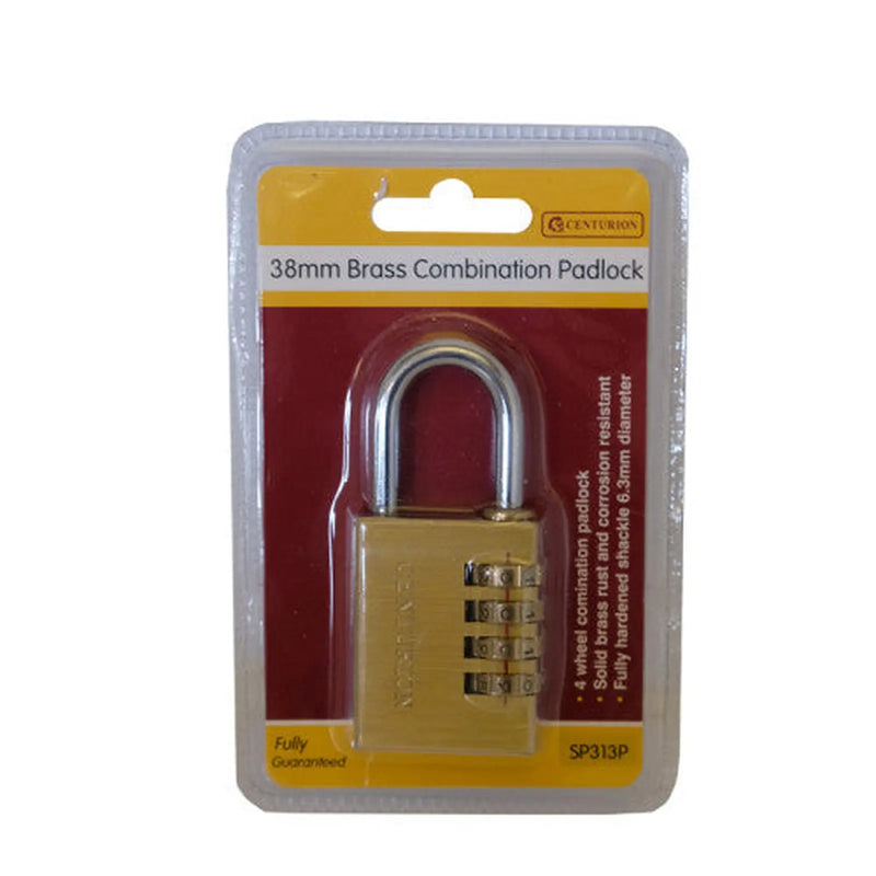 Centurion Combination Padlocks, 4 Wheel, 38mm - Pack of 6