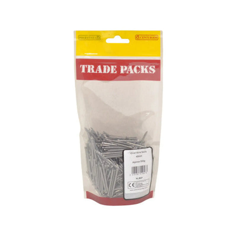 Centurion Oval Wire Nails - Steel - 40mm - (500g Pack) - Pack of 5