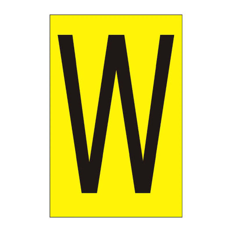 Centurion Character 'W' - Yellow Vinyl - 75mm - Pack of 10 - Min Order 2