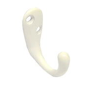 Centurion 50mm Die Cast Single Wardrobe Hook - White - Pack of 20
