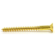 Centurion 1 1/2" x 6 Slotted Brass Woodscrew - Countersunk Head - (200)