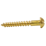 Centurion 1" x 6 Slotted Round Head Woodscrew - Solid Brass - (200)