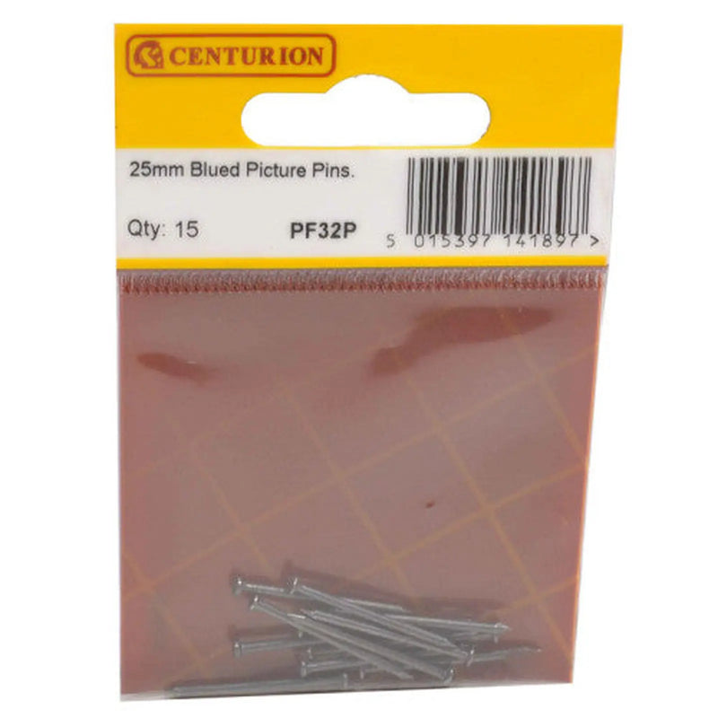 Centurion 25mm Blued Picture Pins (Pack of 15) - Pack of 5