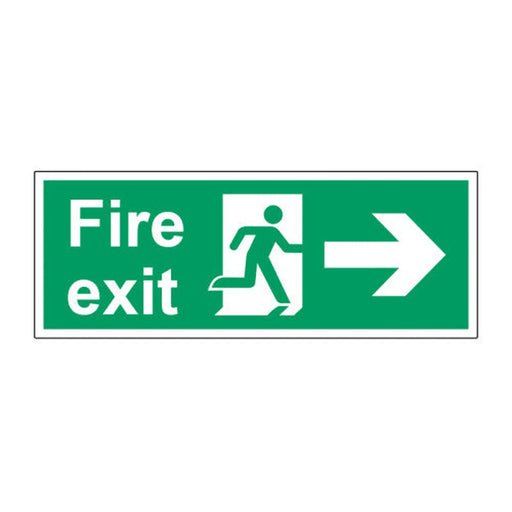Centurion Fire exit (arrow right) 1.2mm Recyclable PP (400 X 150mm) - Min Order 2
