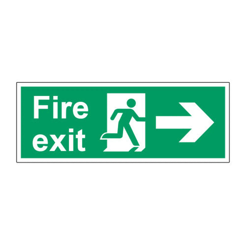 Centurion Fire exit (arrow right) 1.2mm Recyclable PP (400 X 150mm) - Min Order 2