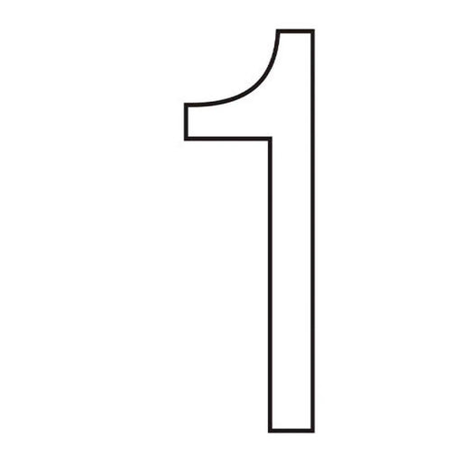 Centurion Character '1' - White Vinyl - 50mm - Pack of 10 - Min Order 2