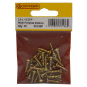 Centurion 3.5mm x 15mm ZYP Multi Purpose Single Thread Countersunk Pozi - Pack of 5