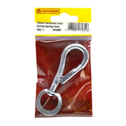 Centurion Steel Swivel Spring Hook, Zinc Plated, 7mm x 70mm - Pack of 5
