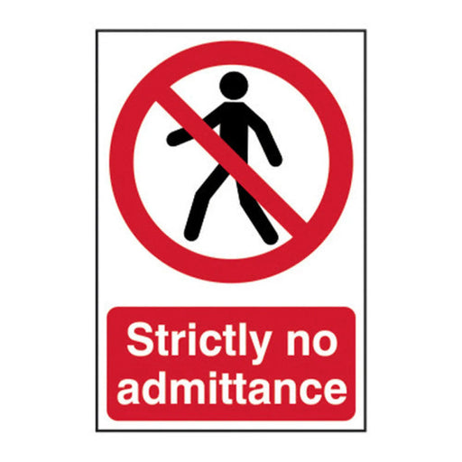 Centurion Strictly no admittance - Self Adhesive PP (200 x 300mm) - Min Order 2