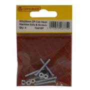 Centurion M3 x 25mm Machine Screws & Nuts - Countersunk Head - Zinc Plated - - Pack of 5