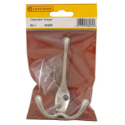 Centurion 107mm Die Cast Tri Hook - Satin Chrome - Pack Qty 1 - Pack of 5