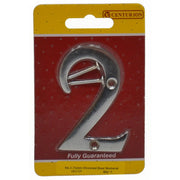 Centurion No.2 Chromed Door Numbers and Letters, 75mm - Pack of 5