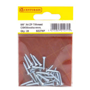 Centurion 5/8" x 4 ZP Cross Recessed Hardened Twin Thread Woodscrews with - Pack of 5