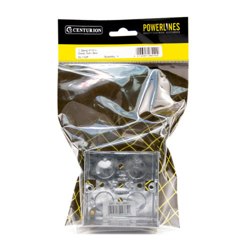 Centurion 1 Gang 47mm Deep Galvanised Steel Box - Pack of 5